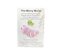Worry Worm Pocket Hug, Tiny Worry Worm With Positive Greeting Cards, Encouraging Positive Pocket Hug, Resin Greeting Wor