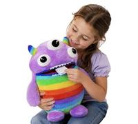 Worry Yummy Kids Purple Zipper Monster Cuddly Soft Plush Toy