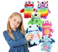 Worry Yummy Monster Children's 5 Pack Soft Toys - 28cm (11") Soft Cuddly Toy For Kids in Assorted Colours - Boys & Girls Stress, Anxiety Anxiety & Fear Reducing Sleep Companion
