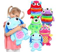 Worry Yummy Monster Children's 5 Pack Soft Toys - 38cm (15") Soft Cuddly Toy For Kids in Assorted Colours - Boys & Girls Stress, Anxiety & Fear Reducing Sleep Companion