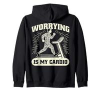 Worrying Is My Cardio Jewish Jew Judaism Hebrew Culture Zip Hoodie