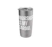 Worship is My Cardio Funny Christian Humor Runner Running Stainless Steel Insulated Tumbler