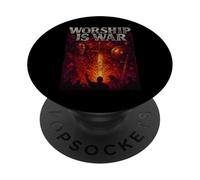Worship Is War Act Like Men Gothic Style Adult Christian PopSockets Adhesive PopGrip