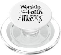 Worship Is What Faith Sounds Like Inspirational Gift PopSockets PopGrip for MagSafe