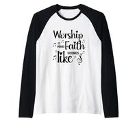 Worship is What Faith Sounds Like Inspirational Gift Raglan Baseball Tee