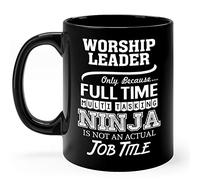 Worship Leader Mug Gifts 11oz Black Ceramic Coffee Cup - Worship Leader Multitasking Ninja Mug