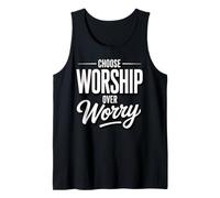 Worship Over Worry Baptism Bible Verse Baptized Christian Tank Top