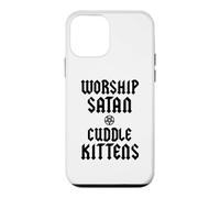 Worship Satan Cuddle Kittens Funny Devil Pentagram Cat Lover Case for iPhone 12 mini