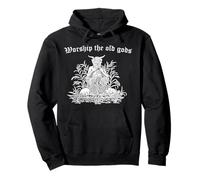 Worship the Old Gods Satyr Paganism Horned God Cernunnos Pullover Hoodie