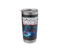 Worship Through It : Hands Raised in Praise Stainless Steel Insulated Tumbler