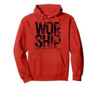 Worship Through The Worry Christian Faith Retro Grunge Pullover Hoodie