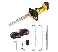 Worshow 12 Inch Cordless Chainsaw - DC 21V 9000RPM Brushless Electric Saw with Oiler System and Security Lock, 4000mAh Battery Powered Chainsaws for Wood Cutting Tree Pruning Branches Trimming