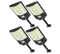 Worshow Solar Street Lights 1000W, 4Pcs 6500K Solar Security Light with Motion Sensor - 864LED Dusk to Dawn Flood Light Outdoor, Remote Control, IP65 Waterproof for Garden,Garage,Parking Lot,Path,Yard