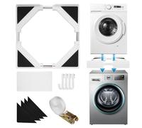 Worshow Universal Stacking Kit for Washer and Dryer, Adjustable Stacking Frame for 53-68 cm Washing Machine and Tumble Dryers, Stainless Steel Washing Machine Stacker,Stacking Shelf with Ratchet Ropes