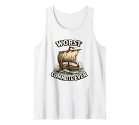 Worst Commute Ever - Odyssey Inspired Ancient Greek Ship Tank Top