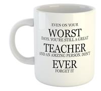 Worst Teacher Ever | Funny Gift Idea Cup Tea Coffee | 11oz White Mug