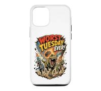 Worst Tuesday Ever! Dinosaurs Running From Asteroid Funny Case for iPhone 12/12 Pro