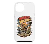 Worst Tuesday Ever! Dinosaurs Running From Asteroid Funny Case for iPhone 13