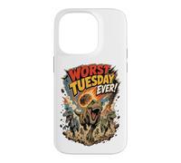 Worst Tuesday Ever! Dinosaurs Running From Asteroid Funny Case for iPhone 14 Pro