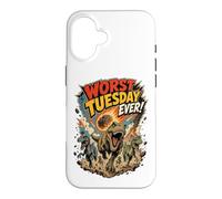 Worst Tuesday Ever! Dinosaurs Running From Asteroid Funny Case for iPhone 16