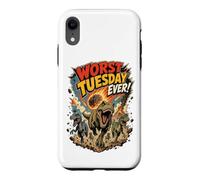 Worst Tuesday Ever! Dinosaurs Running From Asteroid Funny Case for iPhone XR