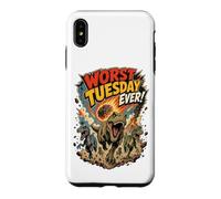 Worst Tuesday Ever! Dinosaurs Running From Asteroid Funny Case for iPhone XS Max