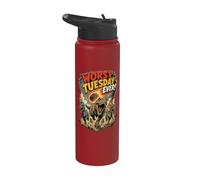 Worst Tuesday Ever! Dinosaurs Running from Asteroid Funny Stainless Steel Insulated Water Bottle