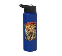 Worst Tuesday Ever! Dinosaurs Running from Asteroid Funny Stainless Steel Insulated Water Bottle