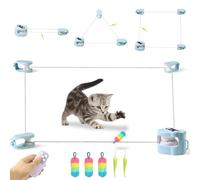 Wortade Interactive Cat Toy for Indoor Cats, Auto/Manual Control 3-Speeds Cat Treadmill with Remote Control, DIY Cat Feather Mouse Toy for Bored Kitten Puppy Chasing, Indoor Cats Enrichment Toys