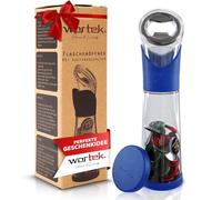 wortek Bottle Opener with Collection Container - Beer Opener Beer Bottle Opener Drinks Opener with Bottle Caps Collector Bar Kitchen Camping Accessories - Birthday Gift for Men Gift Beer Lovers Blue