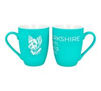 WORTGEFECHTE Soft Touch Coffee Mug with Dog Breed & Characteristics, 350 ml, Velvety Silicone Surface, High Quality Coffee Mug, Gift for Dog Lovers (Turquoise, Yorkshire)