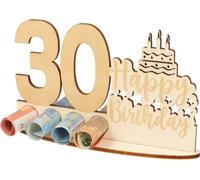 WORTGEFECHTE Wooden Money Gift for 30th Birthday, Gift Idea, Shopping Voucher, Voucher Packaging, Wooden Gift for Money, Money Gift for Women and Men, Original Money Gifts (30)