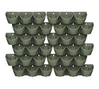 Worth Garden Upgraded 12 Sets (36-Pocket) Self Watering Stackable Vertical Planters - Wall Mounted Plastic Plant Grow Pots fr Strawberries Flowers Herbs - Indoor Outdoor Green Wall Decoration (Green)