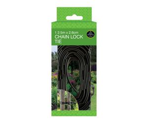 Worth Gardening By Garland Black Adjustable & Reuseable Chain Lock Tie 2.5M X 2.6Cm