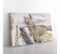 Worth Matravers In Dorset By Paul Nash Classic Painting Canvas Wall Art Print Ready to Hang, Framed Picture for Living Room Bedroom Home Office Décor, 76x50 cm (30x20 Inch)