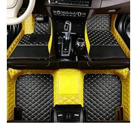 Worth-Mats 3D Custom Fit Car Floor Mats Leather, All-Weather Heavy Duty Interior Liners with Custom Text Patch, Anti-Slip Durable Automotive Accessories for SUV Sedan Truck(Yellow+Black)