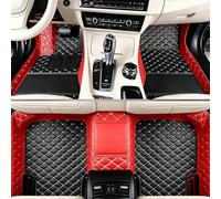 Worth-Mats Custom Car Mats - Add Your Own Text or Image, Premium Leather Material, Personalized Gift-Ready Full Set for Sedan SUV Truck(Red+Black)