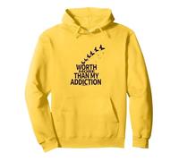 Worth More Than My Addiction Recovery Inspiration Pullover Hoodie, Adult Unisex, Lemon, XXL