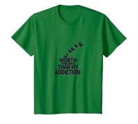 Worth More Than My Addiction Recovery Inspiration T-Shirt, Kids, Kelly Green, 10 Years