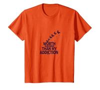 Worth More Than My Addiction Recovery Inspiration T-Shirt, Kids, Orange, 12 Years