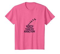 Worth More Than My Addiction Recovery Inspiration T-Shirt, Kids, Pink Heather, 6 Years