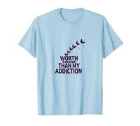 Worth More Than My Addiction Recovery Inspiration T-Shirt, Men, Baby Blue, 3XL