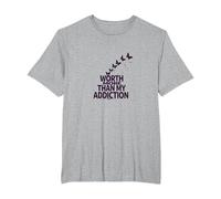 Worth More Than My Addiction Recovery Inspiration T-Shirt, Men's Big and Tall, Heather Grey, 6X Tall