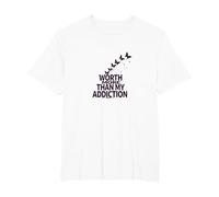 Worth More Than My Addiction Recovery Inspiration T-Shirt, Men's Big and Tall, White, 3X Tall
