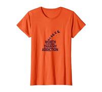 Worth More Than My Addiction Recovery Inspiration T-Shirt, Women, Orange, L