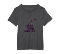 Worth More Than My Addiction Recovery Inspiration T-Shirt, Women's Plus, Dark Heather Grey, 5X
