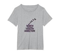 Worth More Than My Addiction Recovery Inspiration T-Shirt, Women's Plus, Heather Grey, 4X