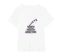 Worth More Than My Addiction Recovery Inspiration T-Shirt, Women's Plus, White, 2X