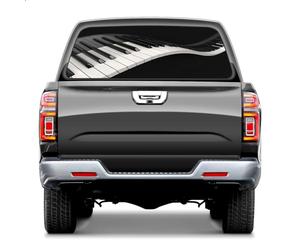 Worth The Sticker Decal On My Car SUV Pickup Lorry Rear Window Black and White Piano Keyboard Pickup Car Window Stickers 65*22 inch Truck Back Window Perforated Vinyl Window Film Decal for Trucks SUV