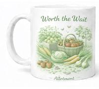 Worth The Wait Allotment Mug Gardening Harvest Quote Gift Mug